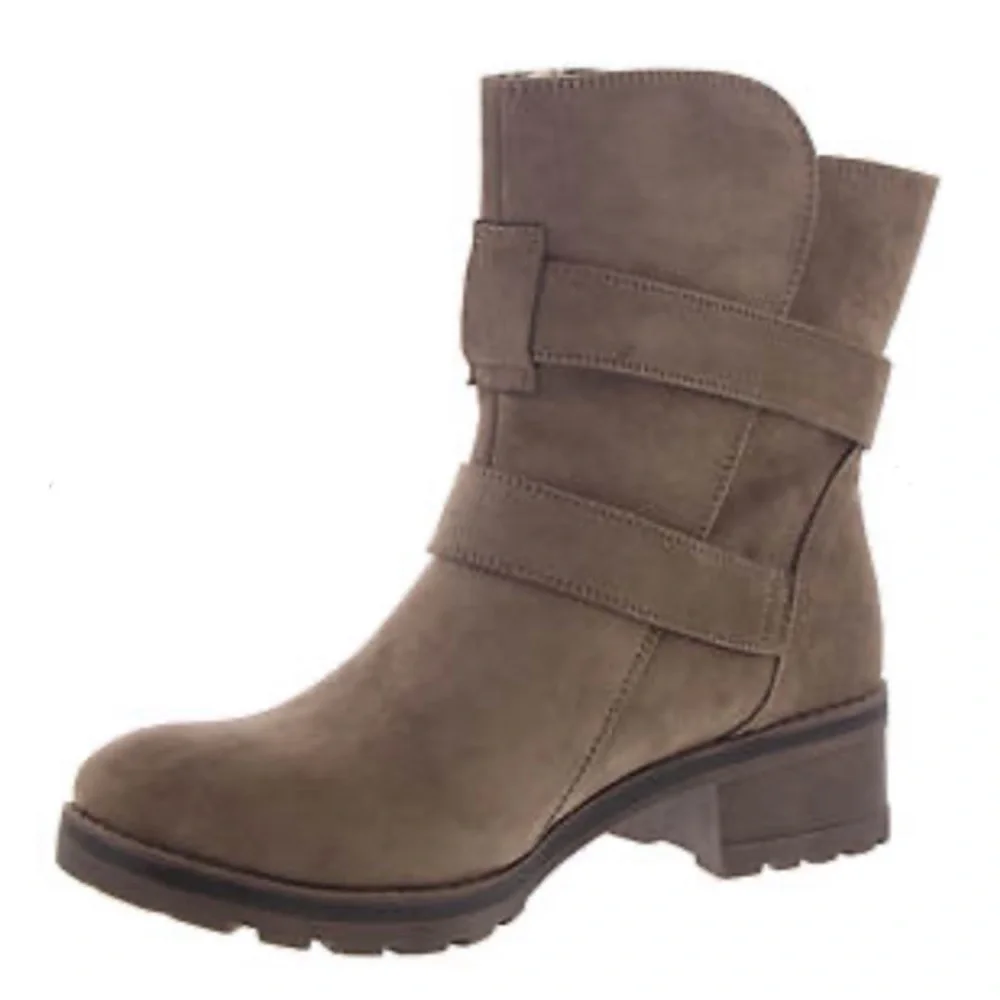 White Mountain Chasity Taupe Suede Boots - Picture 2 of 10